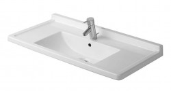 DURAVIT - Starck 3 Umývadlo, 85x49 cm, s prepadom, s otvorom na batériu, WonderGliss, biela (03048000001)