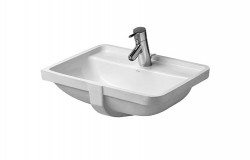 DURAVIT - Starck 3 Umývadlo vstavané, 49x37 cm, s prepadom, s otvorom na batériu, WonderGliss, biela (03024900001)