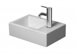 DURAVIT - Vero Air Umývadielko, 38x25 cm, bez prepadu, otvor na batériu vpravo, WonderGliss, biela (07243800001)