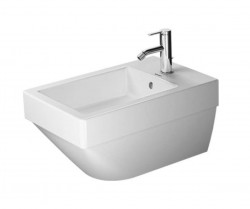 DURAVIT - Vero Air Závesný bidet, 370x570 mm, s prepadom, otvor na batériu, WonderGliss, biela (22741500001)