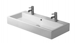 DURAVIT - Vero Dvojumývadlo, 100x47 cm, s 2 otvormi na batérie, alpská biela (0454100024)