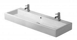 DURAVIT - Vero Nábytkové dvojumývadlo, 120x47 cm, s 2 otvormi na batérie, s WonderGliss, alpská biela (04541200261)