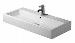 DURAVIT - Vero Umývadlo, 100x47 cm, s prepadom, s otvorom na batériu, WonderGliss, biela (04541000001)