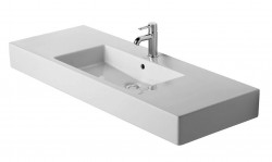 DURAVIT - Vero Umývadlo 125x49 cm, s 1 otvorom na batériu, s WonderGliss, alpská biela (03291200001)