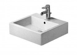 DURAVIT - Vero Umývadlo, 50x47 cm, s prepadom, s otvorom na batériu, WonderGliss, biela (04545000001)