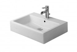 DURAVIT - Vero Umývadlo na dosku, 50x47 cm, s prepadom, s otvorom na batériu, biela (0452500000)
