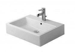DURAVIT - Vero Umývadlo na dosku, 60x47 cm, s 1 otvorom na batériu, s WonderGliss, alpská biela (04526000001)