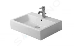 DURAVIT - Vero Umývadlo s prepadom, brúsené, 600 mm x 470 mm, biele – jednootvorové umývadlo, s WonderGliss (04546000271)