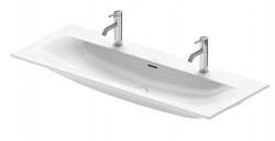 DURAVIT - Viu Dvojumývadlo, 123x49 cm, s prepadom, 2 otvory na batériu, biela (2344120024)
