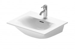 DURAVIT - Viu Umývadlo, 53x43 cm, s prepadom, s otvorom na batériu, WonderGliss, biela (23445300001)
