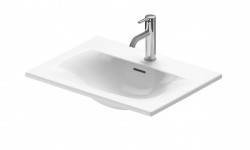 DURAVIT - Viu Umývadlo na dosku, 60x45 cm, zápustné, s prepadom, s otvorom na batériu, biela (0385600000)