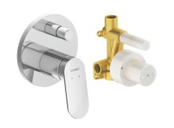 DURAVIT - Wave Batéria pod omietku, na 2 spotrebiče, s telesom, chróm (WA4210008010)