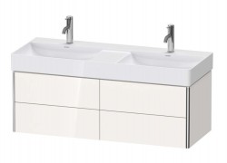 DURAVIT - XSquare Dvojumývadlová skrinka 40x118x46 cm, 4 zásuvky, lesklá biela (XS416402222)