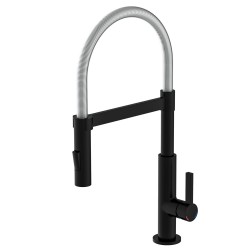 Eisl - Drezová stojánková batéria s výsuvnou spŕškou MIAMI čierna matná / chróm (79146) (79146)