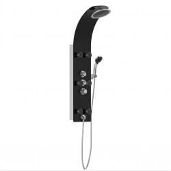 Eisl - Sklenený sprchový panel LANZAROTE, s termostatickou batériou, čierny 60029 (60029)