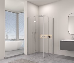 Erga Berlin Double, sprchový kút s dvojitými skladacími dverami 70(dvere) x 70(dvere) x 195 cm, 6mm číre sklo, chrómový profil, ERG-V02-BERLIN-D070D0… (ERG-V02-BERLIN-D070D070-CL-CR)