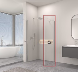 Erga Berlin, pevná stena pre sprchové kúty 100x195 cm, 6mm číre sklo, chrómový profil, (ERG-V02-BERLIN-G100-CR)