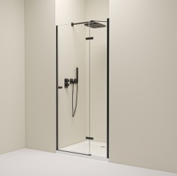 Erga Bern, 1-krídlové delené sprchové dvere do otvoru 70x195 cm, 6mm číre sklo, čierny profil, (ERG-V02-BERN-D070-BK)