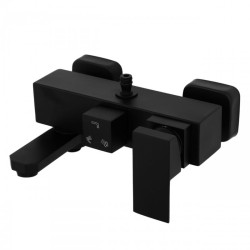Erga Cube, sprchová batéria s vaňovým výtokom a horným pripojením sprchového stĺpu, 150 mm, čierna matná, (ERG-YKA-BW.CB-BLK)