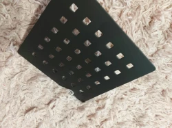 Erga Erga, kovová krytka na sprchovú vaničku 12,5x12,5cm, čierna matná,  (ERG-V06-SMC-C01-BK)