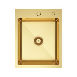 Erga HD, 1-komorový oceľový drez 400x500x210 mm, zlatá matná, (ERG-MLS-HD4050G)