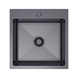 Erga HD, 1-komorový oceľový drez 460x450x210 mm, grafitová, (ERG-MLS-HD4645B)