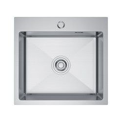 Erga HD, 1-komorový oceľový drez 480x450x210 mm, oceľová, (ERG-MLS-HD4845)
