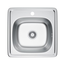 Erga HD, 1-komorový oceľový drez 485x485x160 mm, dekor sieťovinová štruktúra, (ERG-MLS-HD4848D)