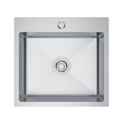 Erga HD, 1-komorový oceľový drez 500x450x210 mm, oceľová, (ERG-MLS-HD5045)