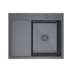 Erga HD, 1-komorový oceľový drez 580x480x210 mm, pravý, grafitová, (ERG-MLS-HD5848RB)