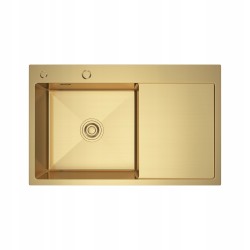Erga HD, 1-komorový oceľový drez 780x490x210 mm, ľavý, zlatá, (ERG-MLS-HD7849LG)