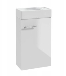 Erga Kim, závesná WC skrinka 50x23x60 cm + keramické umývadlo 50cm, biela lesklá, ERG-207-D-05016+1430 (ERG-207-D-05016-1430)