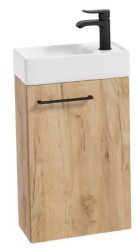 Erga Kim, závesná WC skrinka 50x23x60 cm + keramické umývadlo 50cm, dub remeselný (Craft), ERG-207-D-05017+1430 (ERG-207-D-05017-1430)