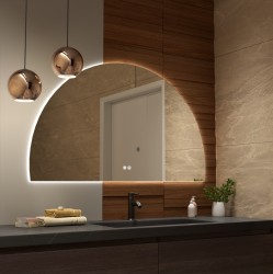 Erga Kori, polkruhové LED zrkadlo 70x120cm, 2760 lm, 3 farby svetla, (ERG-V01-KORI-7012-CL)