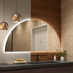 Erga Kori, polkruhové LED zrkadlo 70x140cm, 2875 lm, 3 farby svetla, (ERG-V01-KORI-7014-CL)