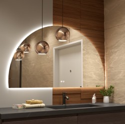 Erga Kori, polkruhové LED zrkadlo 80x140cm, 3105 lm, 3 farby svetla, (ERG-V01-KORI-8014-CL)