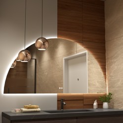 Erga Kori, polkruhové LED zrkadlo 80x160cm, 3220 lm, 3 farby svetla, (ERG-V01-KORI-8016-CL)