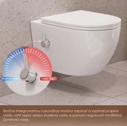 Erga Lily, závesná WC misa s funkciou bidetu + toaletné sedadlo, biela lesklá, (ERG-V03-LILY-RIM-BID-WH)