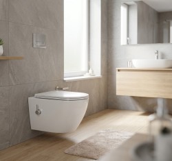 Erga Lily, závesná WC misa s funkciou bidetu + toaletné sedadlo, biela lesklá, (ERG-V03-LILY-RIM-BID-WH)