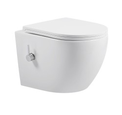 Erga Lily, závesná WC misa s funkciou bidetu + toaletné sedadlo, biela lesklá, (ERG-V03-LILY-RIM-BID-WH)