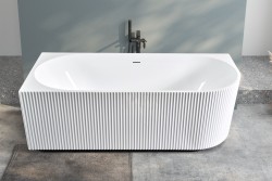 Erga Marina, rohová voľne stojaca vaňa 140x70 cm + odtoková zátka, ľavá, biela lesklá, (ERG-MARINA-140070L-WH-WH)