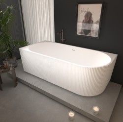 Erga Marina, rohová voľne stojaca vaňa 140x70 cm + odtoková zátka, ľavá, biela lesklá, (ERG-MARINA-140070L-WH-WH)