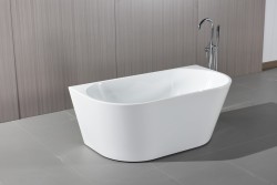Erga Norah, voľne stojaca vaňa ku stene 170x70 cm + odtoková zátka, biela lesklá, (ERG-NORAH-170070-WH-WH)