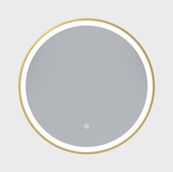 Erga Olivia, okrúhle LED zrkadlo 60cm, zlatý kovový rám, 1380 lm, 6500K, predné osvetlenie, (ERG-V01-202-6060-GD)