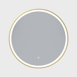 Erga Olivia, okrúhle LED zrkadlo 80cm, zlatý kovový rám, 1840 lm, 6500K, predné osvetlenie, (ERG-V01-202-8080-GD)