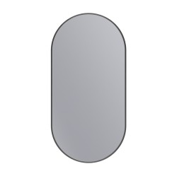Erga Oval, oválne zrkadlo 45x90cm, čierny rám, (ERG-V01-OVAL-4590-BK)