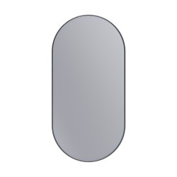Erga Oval, oválne zrkadlo 50x100cm, čierny rám, (ERG-V01-OVAL-5010-BK)