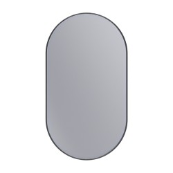 Erga Oval, oválne zrkadlo 50x90cm, čierny rám, (ERG-V01-OVAL-5090-BK)