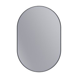Erga Oval, oválne zrkadlo 60x90cm, čierny rám, (ERG-V01-OVAL-6090-BK)