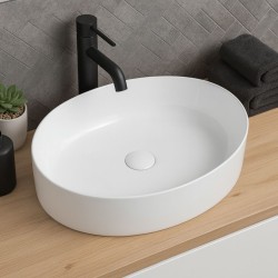 Erga Oval, umývadlo na dosku 550x400x140 mm, biela lesklá, (ERG-V03-OVAL55-WH)